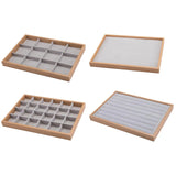 Wooden Jewelry Ring Display Organizer Box Tray Holder Earring Storage Case