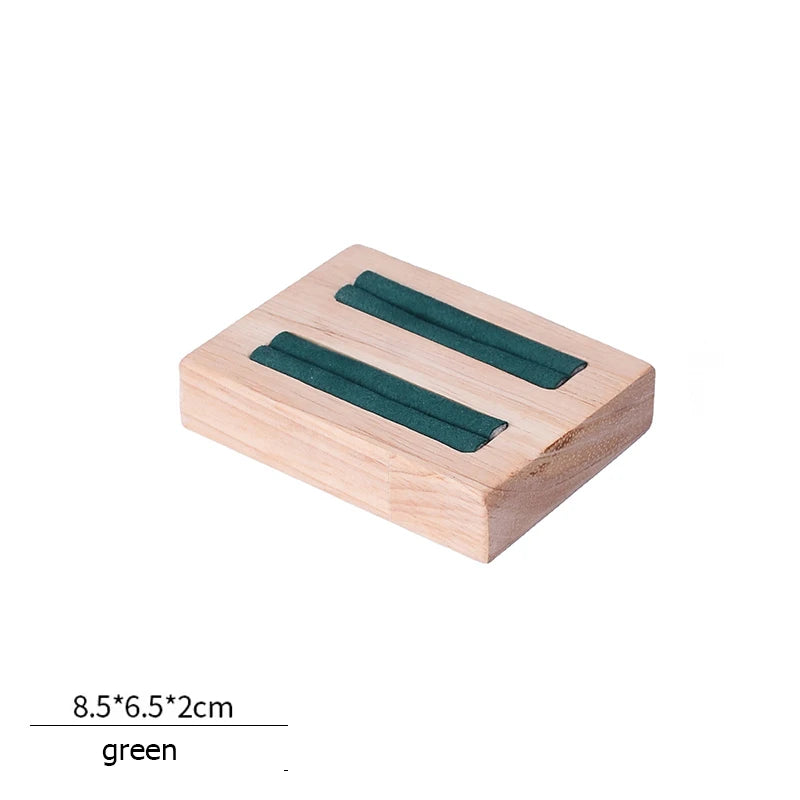Wooden Jewelry Rings Display Stand Rack Slots Organizer