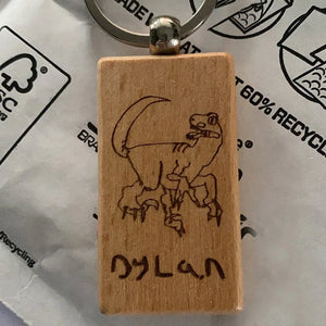 Personalized Wooden Keychain Kids' Graffiti Painting Custom Engraving