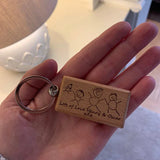 Personalized Wooden Keychain Kids' Graffiti Painting Custom Engraving