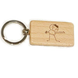 Personalized Wooden Keychain Kids' Graffiti Painting Custom Engraving