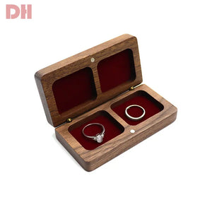 Walnut Wood Large Ring Box Necklace Bracelet Pendant Jewelry Box