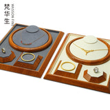 Wooden Microfiber Jewelry Display Stand - Customizable