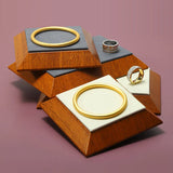 Wooden Microfiber Jewelry Display Stand - Customizable