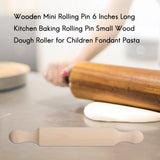 Mini Rolling Pin 6 Inches Small Wood Dough Roller for Children Fondant Pasta