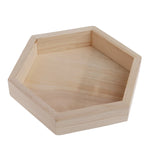 Wooden Necklace Jewelry Display Tray Hexagon Storage Box