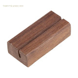 Wooden Numbers Photo Display Stand Walnut Business Card Holder