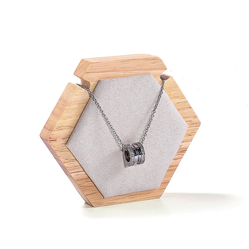 Wooden Pendant Necklace Earring Bracelet Storage Rack