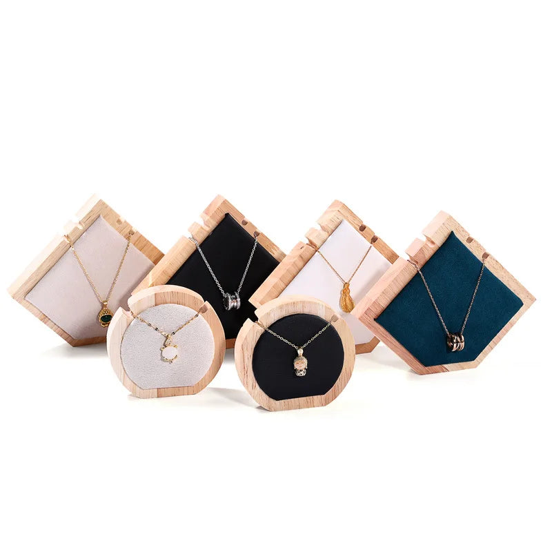 Wooden Pendant Necklace Jewelry Display Stand Earring Bracelet Storage Rack