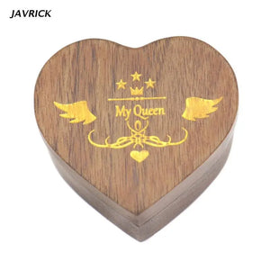 Wooden Heart Box Case for Ring Proposal Ceremony Gift