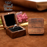 Wooden Ring Box Jewelry Display Lover Ring Holder Proposal Engagement