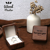 Wooden Ring Box Lover Wedding Original Wood Box for Propose Valentine