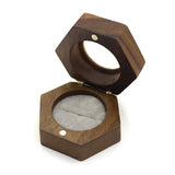 Wooden Ring Box with Velvet Lining Single Ring Display for Proposal