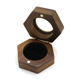Wooden Ring Box with Velvet Lining Single Ring Display for Proposal