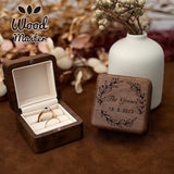 Wooden Ring Box Wedding Engagement Proposal Engraved Ring Bearer Anniversary