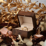 Wooden Ring Box Wedding Engagement Proposal Engraved Ring Bearer Anniversary