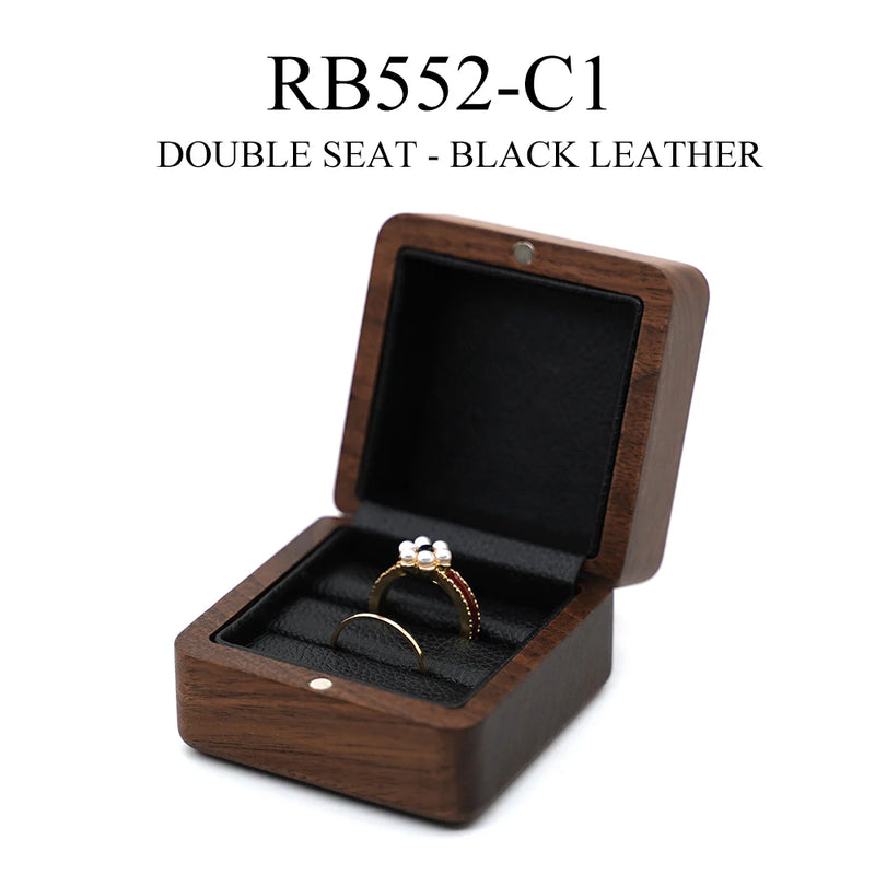 Wooden Ring Box Wedding Engagement Proposal Engraved Ring Bearer Anniversary