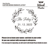 Wooden Ring Box Wedding Engagement Proposal Engraved Ring Bearer Anniversary