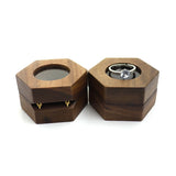 Wooden Ring Box with Velvet Lining Single Ring Storage Chest