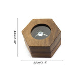 Wooden Ring Box with Velvet Lining Single Ring Storage Chest