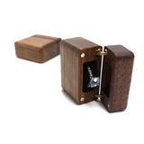Wooden Ring Box w/ Velvet Lining Single Ring Storage Chest