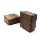 Wooden Ring Box w/ Velvet Lining Single Ring Storage Chest