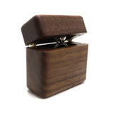 Wooden Ring Box w/ Velvet Lining Single Ring Storage Chest