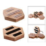 Wooden Ring Display Stand, 3 Slots Rings Holder Showcase Earrings Trays
