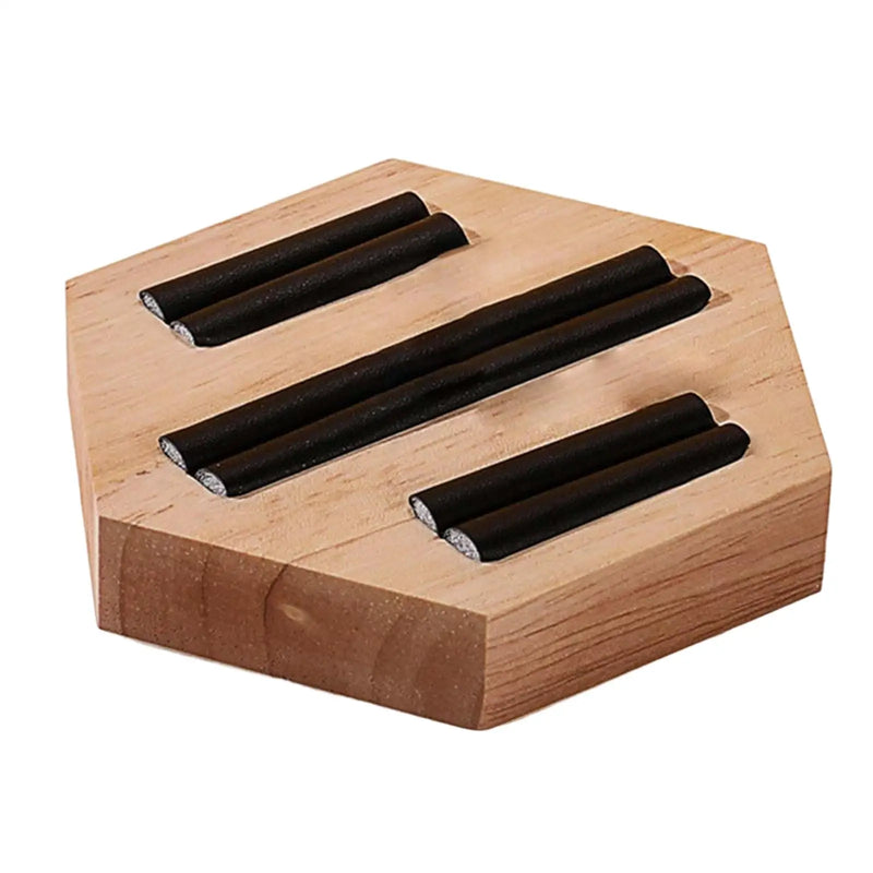 Wooden Ring Display Stand, 3 Slots Rings Holder Showcase Earrings Trays