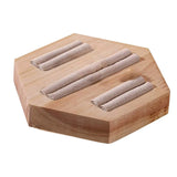 Wooden Ring Display Stand, 3 Slots Rings Holder Showcase Earrings Trays