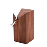 Wooden Ring Holder Walnut Wood & Brass Stand Perfect Gift Men Women Engagement