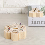 Wooden Ring Jewelry Organizer Display Stands Holders Wood DIY Jewelry Storage Ra