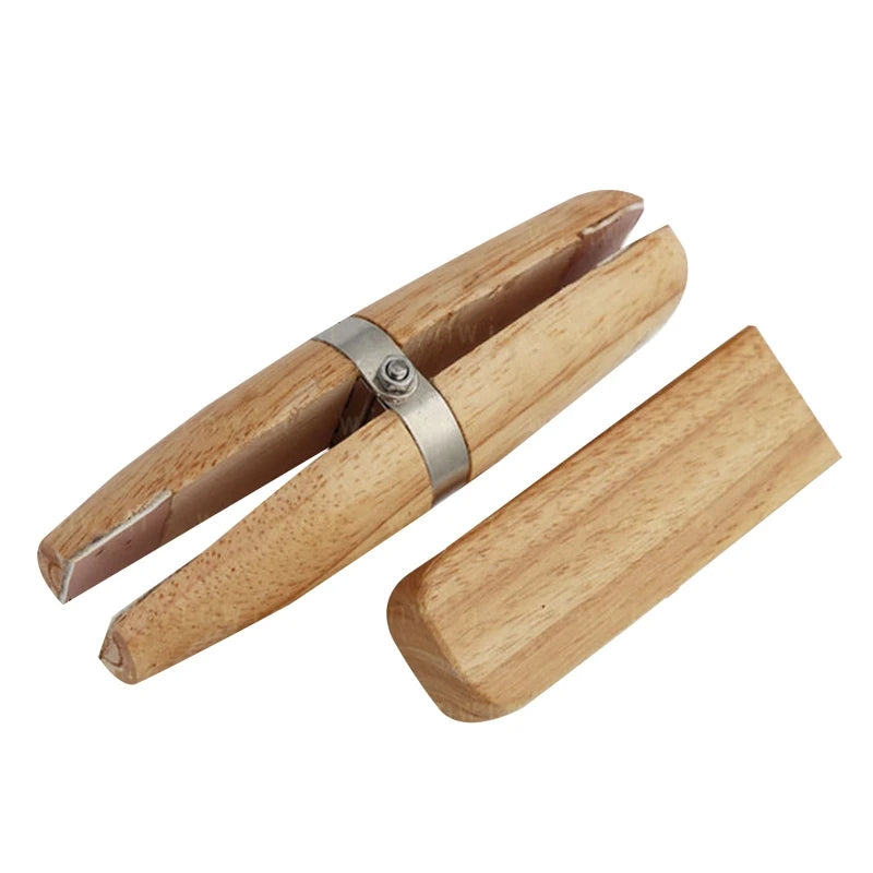 Wooden Ring Wire Clamp with Leather Tip Inserts