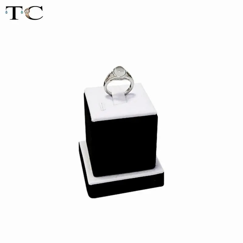 Wooden Ring Holder Stand with Diamond Decoration