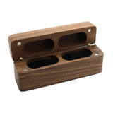 Wooden Rings Box 2 Storage Slot Mini Square for Anniversary Engagement
