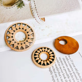 Wooden Eardrop Pendant Earring Accessories Bronze Component