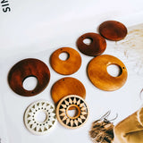 Wooden Eardrop Pendant Earring Accessories Bronze Component