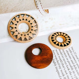 Wooden Eardrop Pendant Earring Accessories Bronze Component