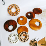 Wooden Eardrop Pendant Earring Accessories Bronze Component