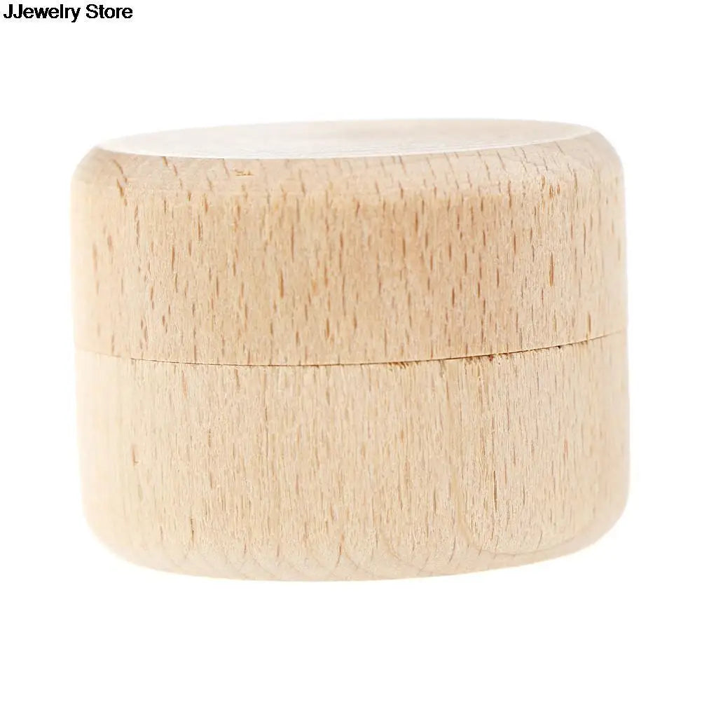Vintage Wooden Round Storage Ring Box