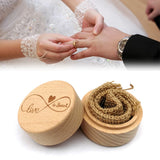 Rustic Wood Ring Box Holder Engagement Engraving Rings Box