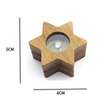 Wooden Star Shape Jewelry Ring Storage Box Earrings Retro Container