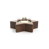 Wooden Star Shape Jewelry Ring Storage Box Earrings Retro Container