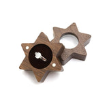 Wooden Star Shape Jewelry Ring Storage Box Earrings Retro Container