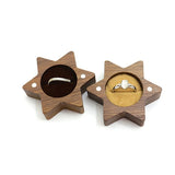 Wooden Star Shape Jewelry Ring Storage Box Earrings Retro Container