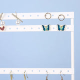 Wooden Steel Earrings Jewelry Display Stand Holder White/Black