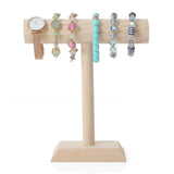Wooden T-Shape Rack Jewelry Display Stand Bangle Watch Holder