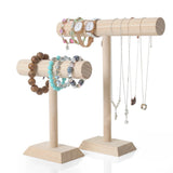 Wooden T-Shape Rack Jewelry Display Stand Bangle Watch Holder