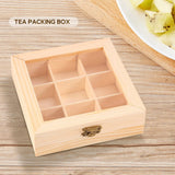 Tea Bag Jewelry Organizer Chest 9 Compartments Wood Storage Box