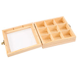Tea Bag Jewelry Organizer Chest 9 Compartments Wood Storage Box